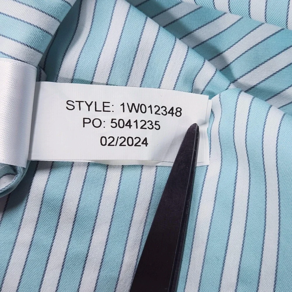 Vineyard Vines OTG Shirt Mens Medium Blue Stripe Short Sleeve Brrr Stretch NEW - Picture 11 of 13